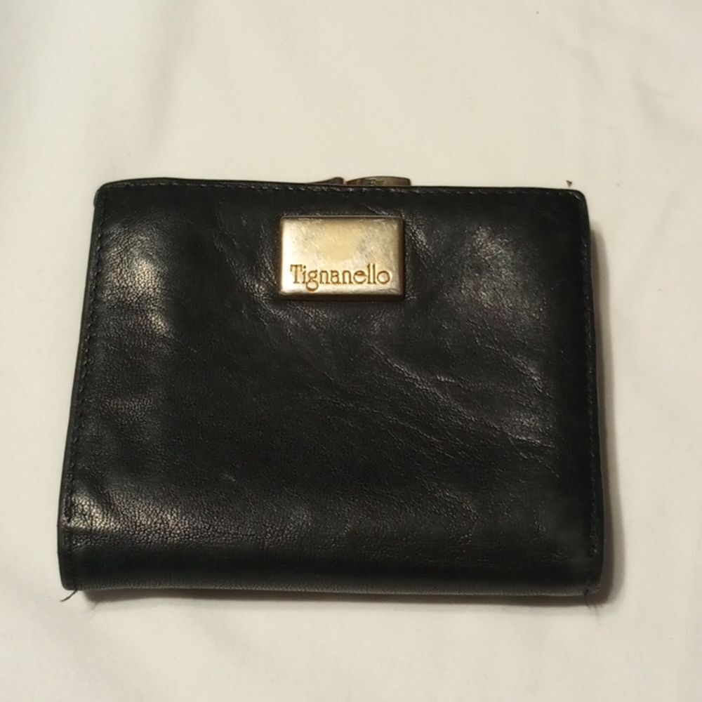 Black Leather Tignanello Wallet